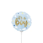 9 inch (23 cm) Grabo Air-filled It's A Boy Stars & Clouds folie ballon