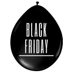 B95 (28 cm) De Ballonnerie Black Friday kopdruk latex ballonnen