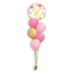 Ballonboeket 50 Pink & Gold Dots (#88187)