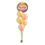 Ballonboeket Birthday Gold & Rose Gold Ombre (#12279)