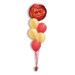 Ballonboeket Christmas Gold Script Red (#89850)