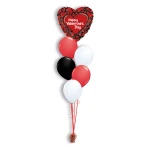 Ballonboeket Valentine Black/Red Hearts (#86950H)