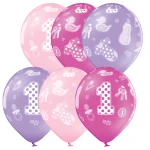 D11 (30 cm) Belbal 1st Birthday Girl ballonnen