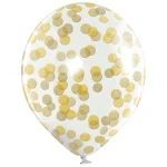D11 (30 cm) Belbal transparant Clear Golden Confetti latex ballonnen