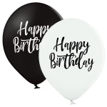 D11 (30 cm) Belbal Happy Birthday Black & White ballonnen