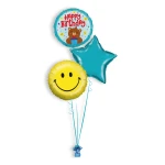 Folieballonboeket Birthday Bear Smiley (#26360 & #16595)