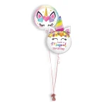 Folieballonboeket Mighty Birthday Unicorn (#35860WE & #97399)