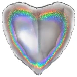 18 inch (46 cm) Grabo Heart Glitter Holographic folie ballonnen