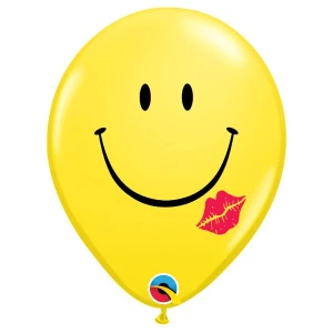 11 Inch (28 cm) Qualatex A Smile & A Kiss ballonnen