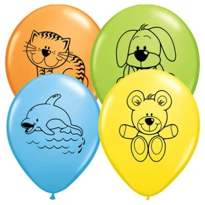 11 Inch (28 cm) Qualatex Cuddly Pets Assortment ballonnen 11 Inch (28 cm) Qualatex Cuddly Pets Assortment ballonnen