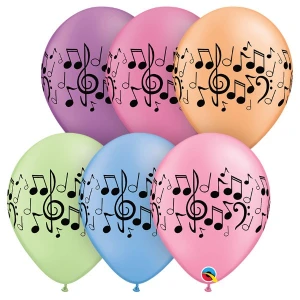11 Inch (28 cm) Qualatex Music Notes ballonnen