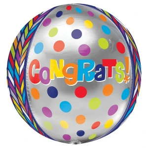 16 Inch (40 cm) Anagram Dotted Geometric Congratz Orbz folie ballon