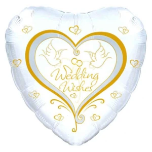 18 Inch (46 cm) CTI Wedding Wishes Doves folie ballon