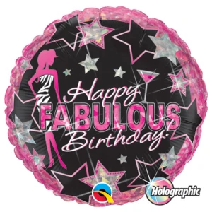 18 Inch (46 cm) Qualatex Happy Fabulous Birthday folie ballon