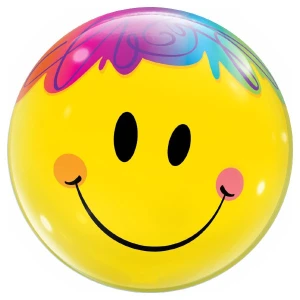 22 Inch (56 cm) Qualatex Bright Smiley Face bubble ballon 22 Inch (56 cm) Qualatex Bright Smiley Face bubble ballon