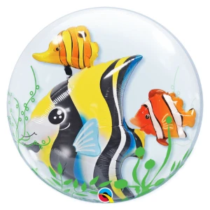 24 Inch (61 cm) Qualatex Seaweed Tropical Fish double bubble ballon