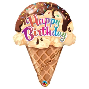 27 Inch (69 cm) Qualatex Birthday Ice Cream Cone folie ballon