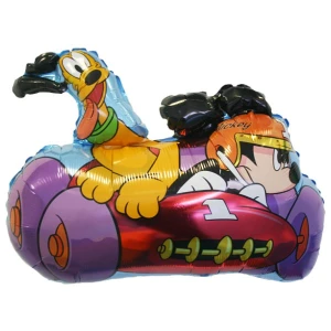 28 Inch (71 cm) Anagram Mickey & Pluto Racecar folie ballon