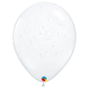 5 Inch (13 cm) Qualatex Just Married Flowers ballonnen