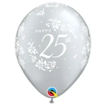 11 Inch (28 cm) Qualatex 25th Anniversary Damask ballonnen