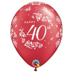 11 Inch (28 cm) Qualatex 40th Anniversary Damask ballonnen