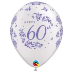 11 Inch (28 cm) Qualatex 60th Anniversary Damask ballonnen