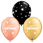 11 Inch (28 cm) Qualatex Birthday Big & Little Dots ballonnen