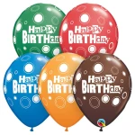 11 Inch (28 cm) Qualatex Birthday Bold Dots ballonnen