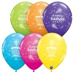 11 Inch (28 cm) Qualatex Birthday Cake & Candle ballonnen