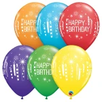 11 Inch (28 cm) Qualatex Birthday Candles & Starbursts ballonnen