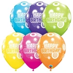 11 Inch (28 cm) Qualatex Birthday Dots & Glitz ballonnen