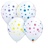 11 Inch (28 cm) Qualatex Colorful Dots ballonnen