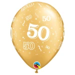 11 Inch (28 cm) Qualatex Confetti 50 Gold latex ballonnen