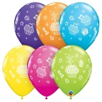 11 Inch (28 cm) Qualatex Cupcakes & Presents ballonnen