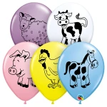 11 Inch (28 cm) Qualatex Farm Animal Assortment ballonnen