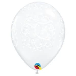 11 Inch (28 cm) Qualatex Filigree & Hearts ballonnen