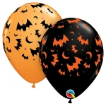 11 Inch (28 cm) Qualatex Flying Bats & Moons ballonnen