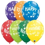 11 Inch (28 cm) Qualatex Happy Birthday To You - Music Notes ballonnen