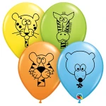 11 Inch (28 cm) Qualatex Jungle Animal Assortment ballonnen