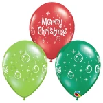 11 Inch (28 cm) Qualatex Merry Christmas Ornaments latex ballonnen