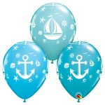 11 Inch (28 cm) Qualatex Mixed Nautical Sailboat & Anchor ballonnen