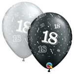 11 Inch (28 cm) Qualatex Pearl Onyx Black & Silver latex ballonnen