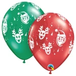 11 Inch (28 cm) Qualatex Santa & Rudolph latex ballonnen
