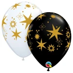 11 Inch (28 cm) Qualatex Star Patterns ballonnen