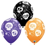 11 Inch (28 cm) Qualatex Sugar Skulls ballonnen