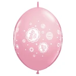 12 Inch (31 cm) Qualatex Baby Girl Dots Quicklink ballonnen