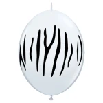 12 Inch (31 cm) Qualatex Zebra Stripes White Quicklink ballonnen