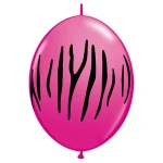 12 Inch (31 cm) Qualatex Zebra Stripes Wild Berry Quicklink ballonnen