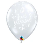 16 Inch (41 cm) Qualatex Just Married Butterflies ballonnen
