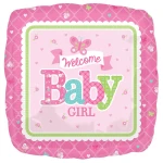 18 Inch (43 cm) Anagram Welcome Baby Girl Butterfly folie ballon